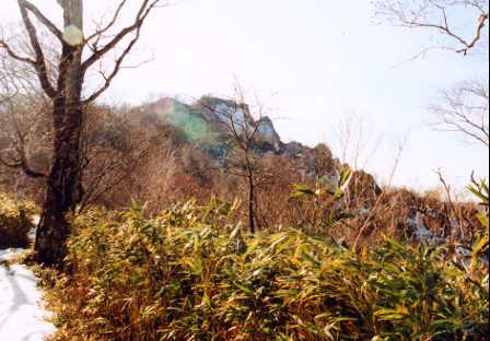 途中から見える山頂
